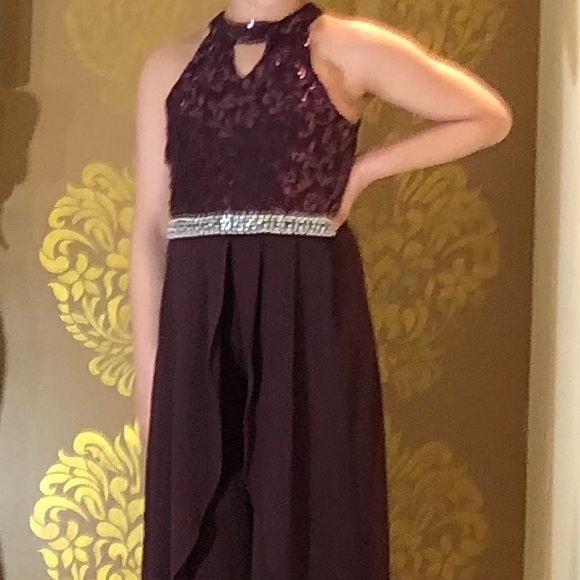 Love Jayne Girls Burgundy Dressy Jumper Size 16 - Picture 3 of 8